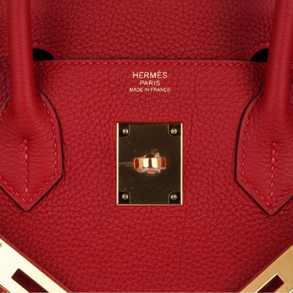 LIPSTICK RED HERMES BIRKIN 30 GOLD HARDWARE - Picture 5 of 8